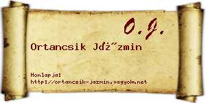 Ortancsik Jázmin névjegykártya